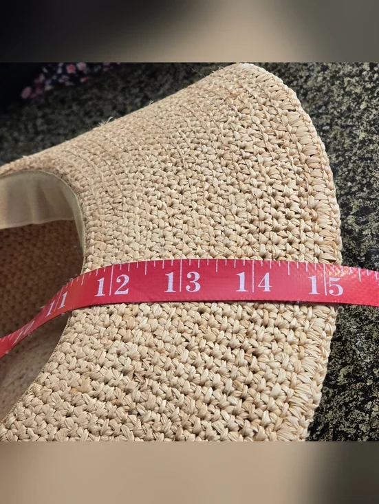 J. Crew G6551 Packable Foldable Raffia Straw Hat Natural Black Band Size S-M - Picture 10 of 11